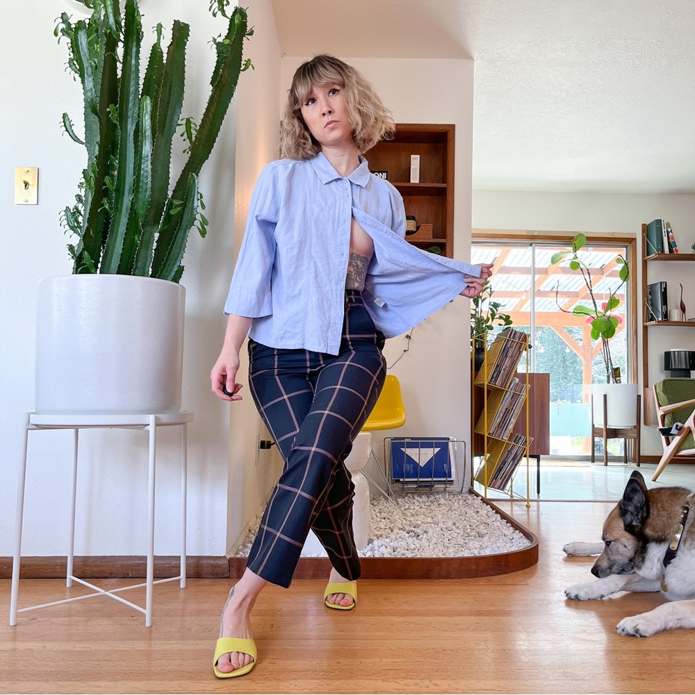 Vintage Linen Blend Blouse